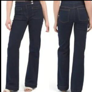 ANTHROPOLOGIE AVEC LES FILLES DARK TROUSER SAILOR PATCH POCKET JEANS 26 W